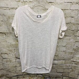 Bobeau Cream Soft Cuffed Short Sleeve Knit Top